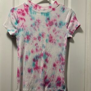 a new day Tie-Dye Short Sleeve Tee - Pink and Blue